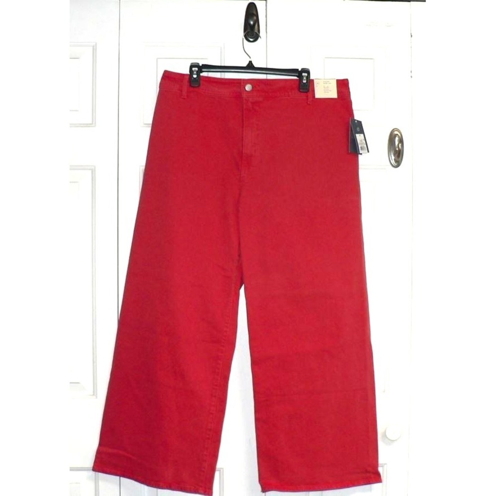 Universal Thread Women's High Rise Sailor Wide Leg Ankle Jeans‎ in Red Size 16 - Picture 5 of 11